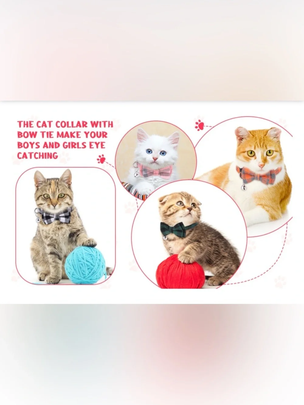 NWT Plaid Bow Tie Cat Collar with Bell - bundle mixed colors !! Adjustable